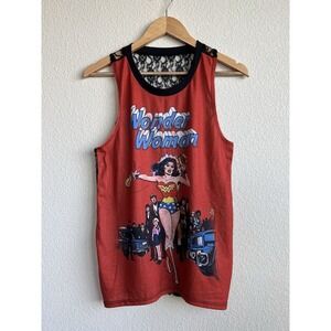 Wonder Woman Vintage Comic Book Print Tank Top XL Juniors Mesh Retro Nostalgia